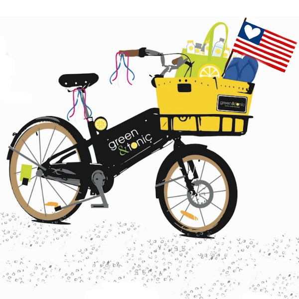 american flag with bike